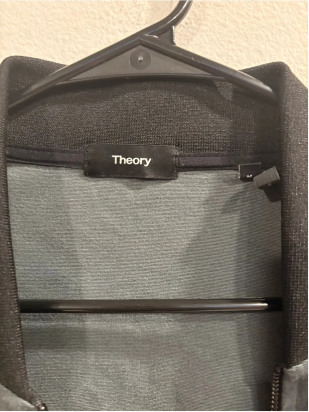 Theory Stealth Bomber Jacket Plinth Grey Stretch Knit M